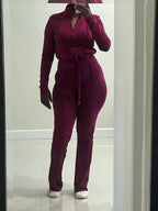Pintucked Warm Up Set (Burgundy)