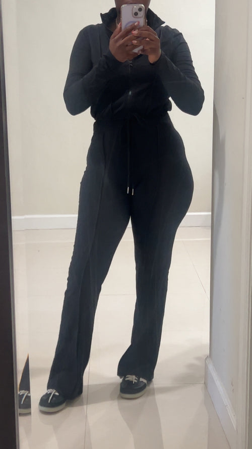 Pintucked Warm Up Set (Black)