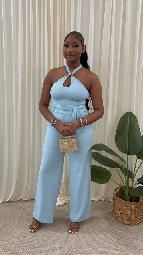 ☁️ Halter Tie Jumpsuit Set
