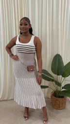 π Coastal Lines Maxi Dress (Desert Sand)
