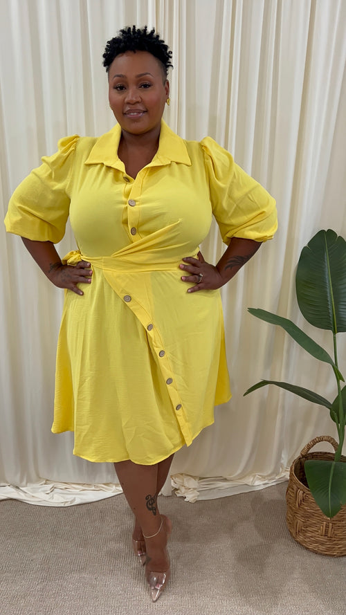 🍋 Lemon Drop Wrap Dress