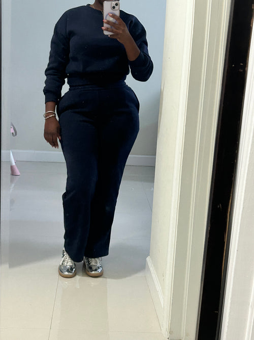 Cozy Girl Warm Up Set (Navy)