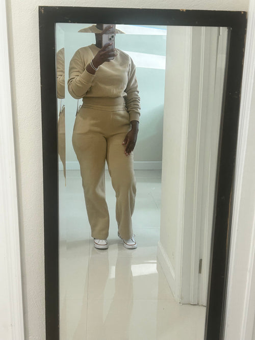 Cozy Girl Warm Up Set (Khaki)