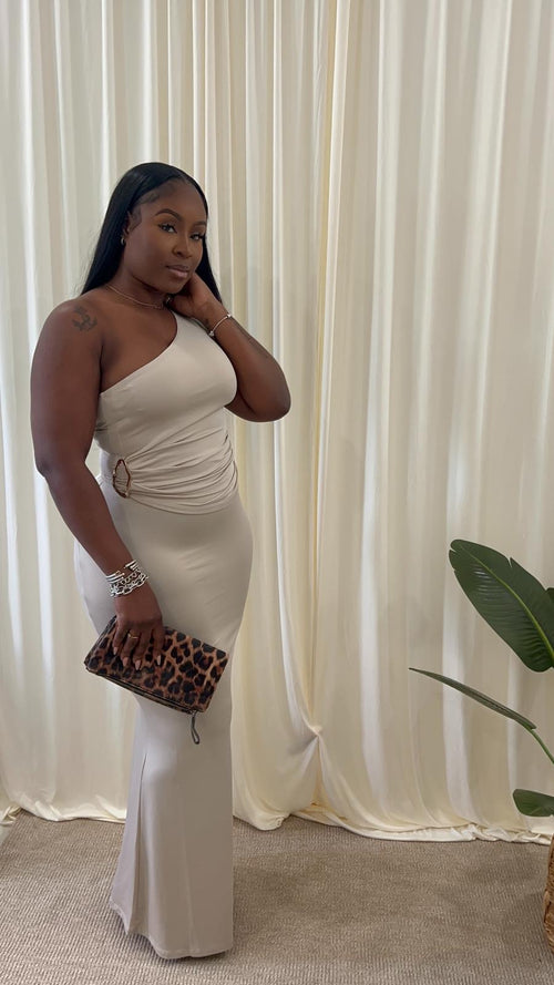 🥂 One Shoulder Asymmetrical Set (Nude)