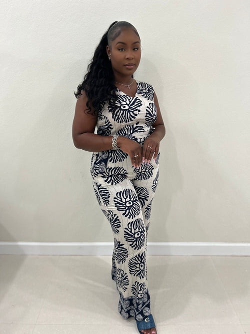 Cora Pants Set (Navy)