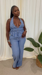 💙 Santorini Chic Set (Halter Pants Set)